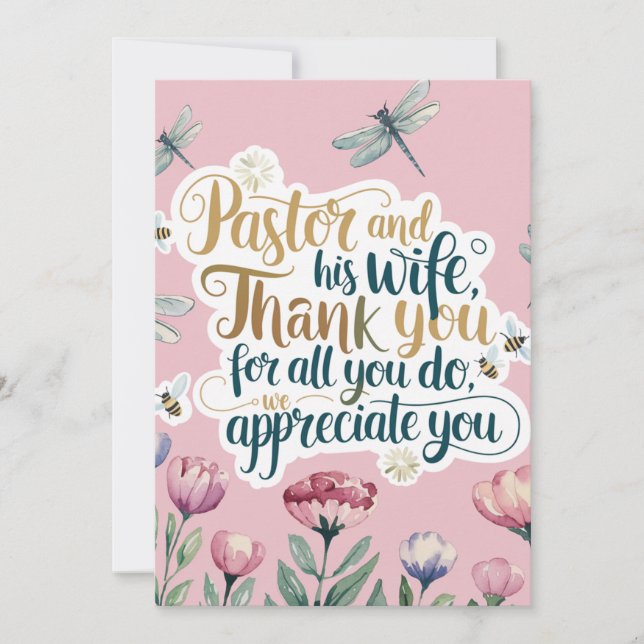 Carte De Remerciements ✝️ Anniversaire d'appréciation de la femme du past (Devant)