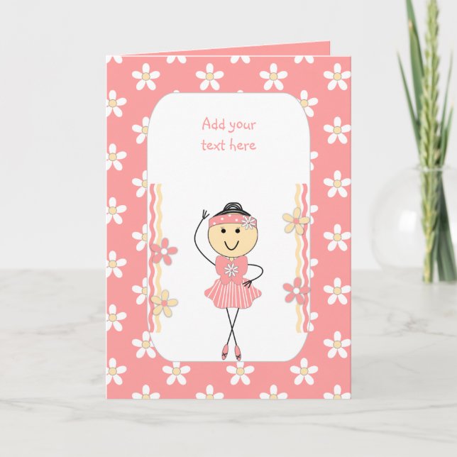 Carte De Remerciements Anniversaire de ballerine personnalisé (Devant)