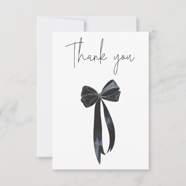 Carte De Remerciements Anniversaire de Black Bow (Devant)