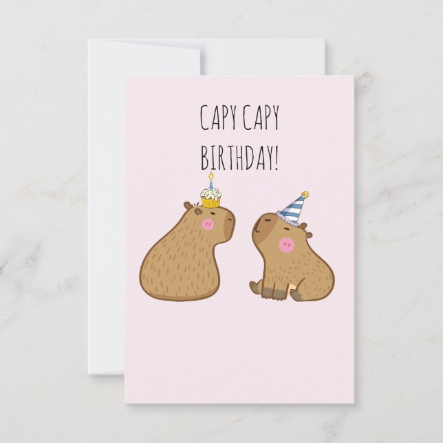 Carte De Remerciements Anniversaire de Capy (Devant)