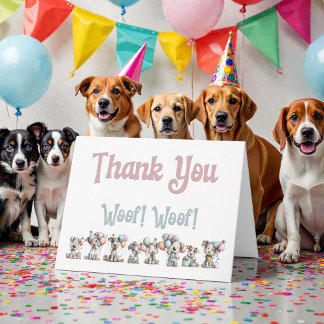 Carte De Remerciements Anniversaire de chien fantaisiste aquarelle