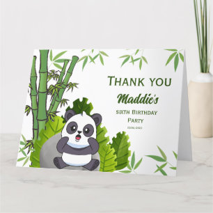 Carte De Remerciements Anniversaire de Cute Panda Kiddie