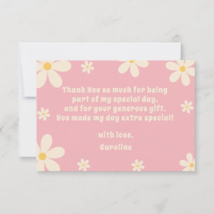 Carte De Remerciements Anniversaire de enfant floral Retro Daisy