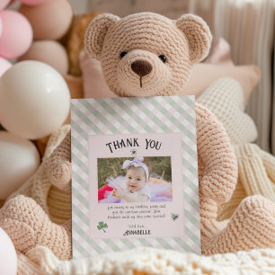 Carte De Remerciements Anniversaire de enfant irlandais rose et vert