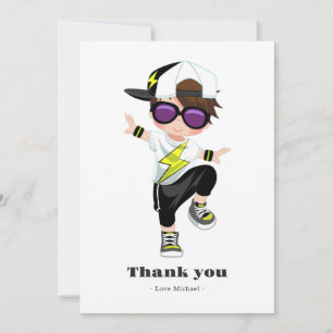 Carte De Remerciements Anniversaire de garçon Hip Hop
