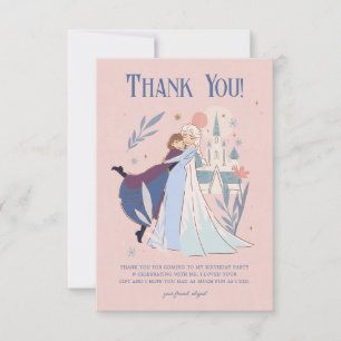 Carte De Remerciements Anniversaire de la fille florale congelée de Disne