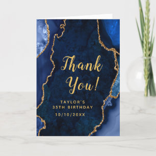 Carte De Remerciements Anniversaire de la Marine et de la Gold Agate