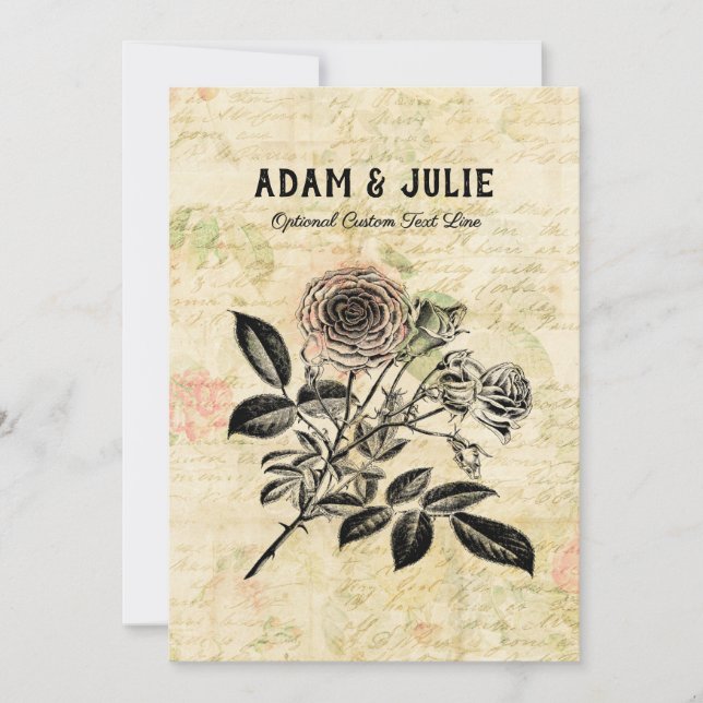 Carte De Remerciements Anniversaire de Mariage Romantique ou Saint Valent (Devant)