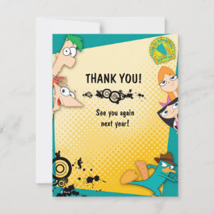 Carte De Remerciements Anniversaire de Phineas et Ferb