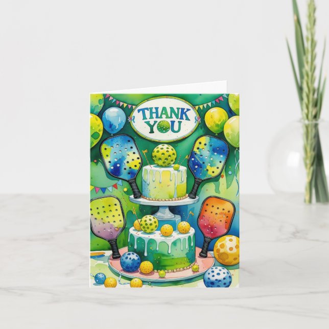 Carte De Remerciements anniversaire de Pickleball (Devant)