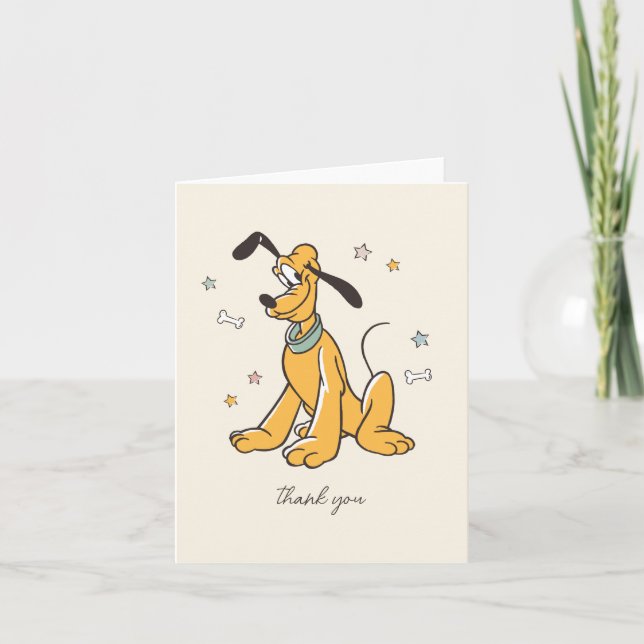 Carte De Remerciements Anniversaire de Pluton Disney (Devant)