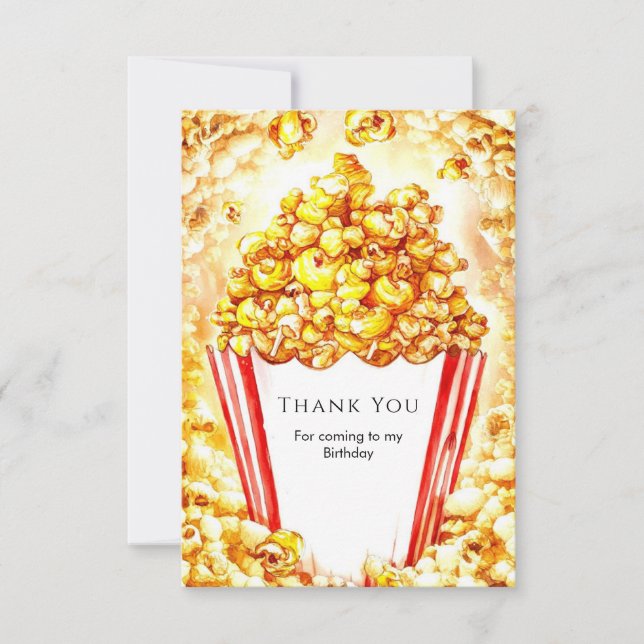 Carte De Remerciements Anniversaire de Popcorn pour enfants magiques (Devant)