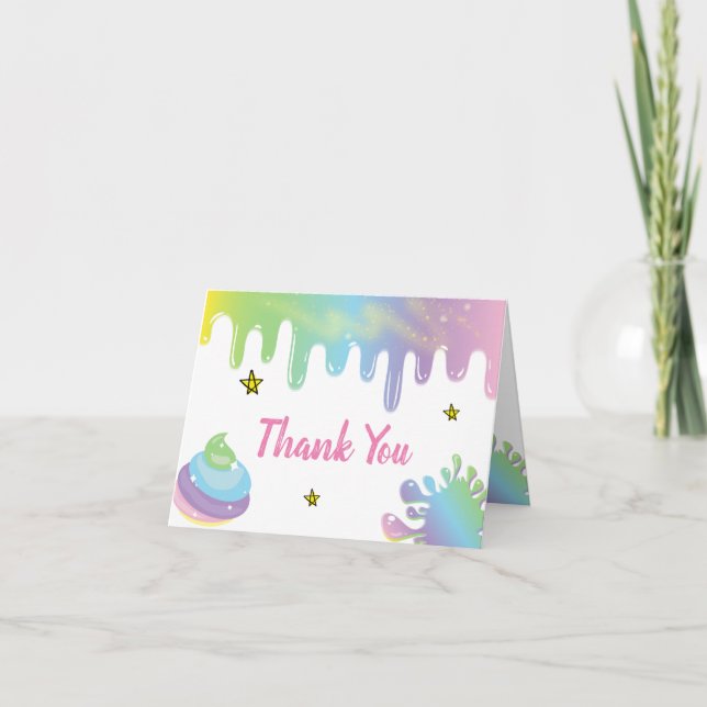Carte De Remerciements Anniversaire de Rainbow Slime (Devant)