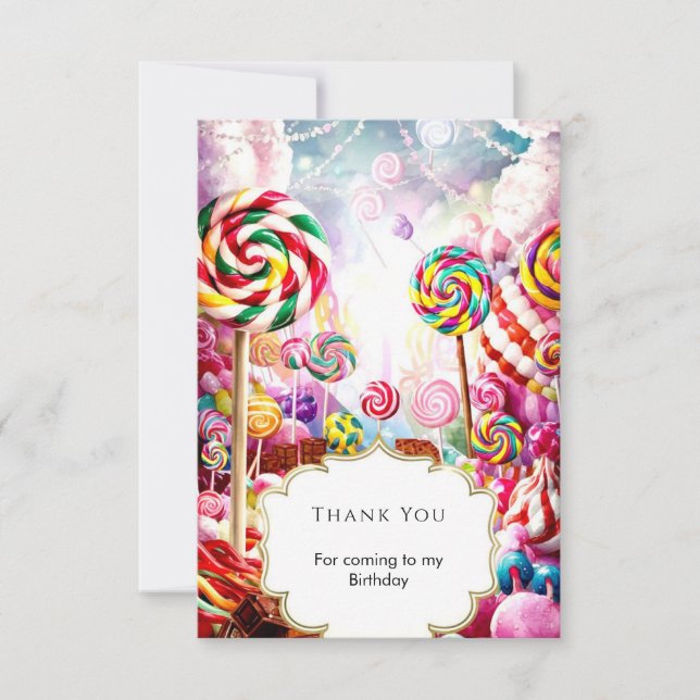 Carte De Remerciements Anniversaire de Sparkling Pastel Candyland (Devant)
