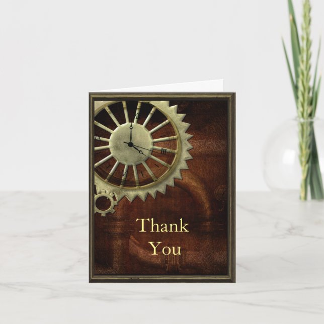 Carte De Remerciements Anniversaire de Steampunk vintage (Devant)