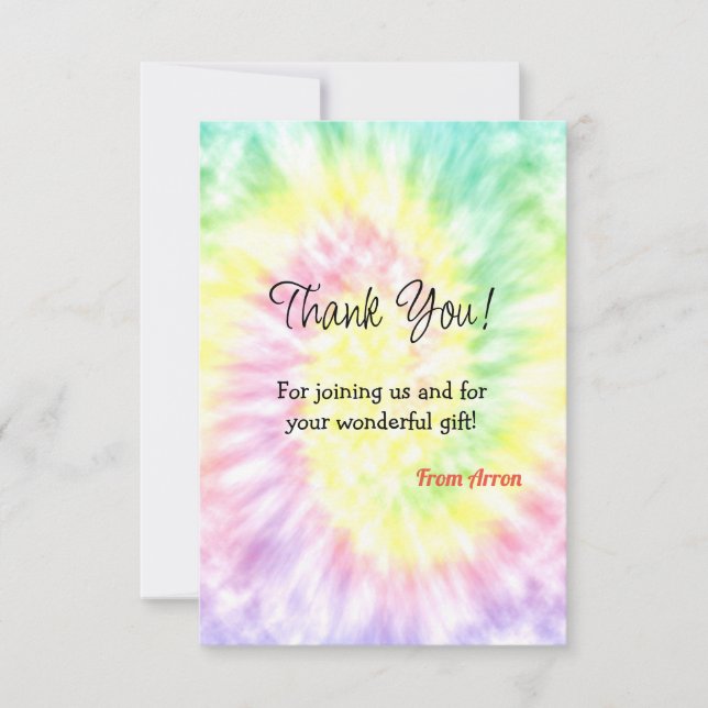 Carte De Remerciements Anniversaire de Tie Dye (Devant)