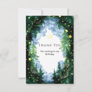 Carte De Remerciements Anniversaire des bois étincelants