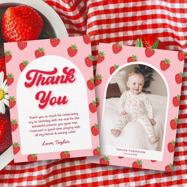 Carte De Remerciements Anniversaire des fraises (Créateur téléchargé)