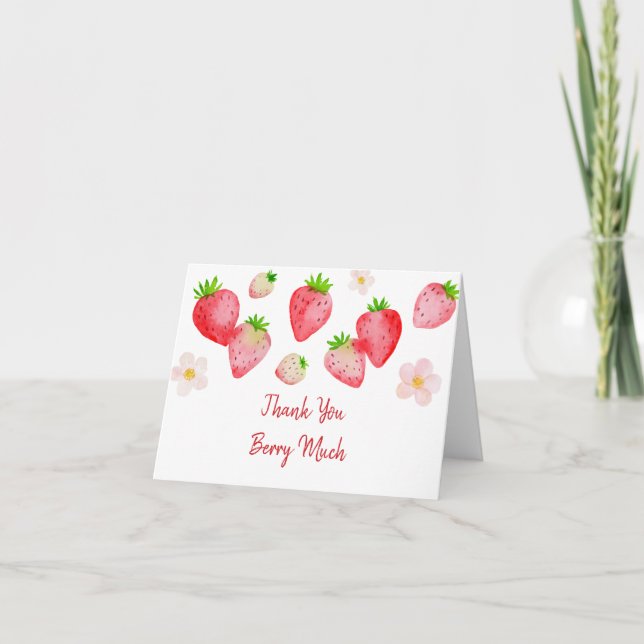 Carte De Remerciements Anniversaire des fraises sauvages (Devant)
