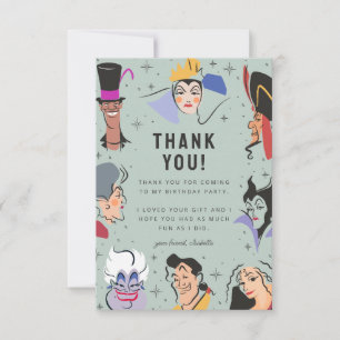 Carte De Remerciements Anniversaire des Méchants Disney - Remerciements V