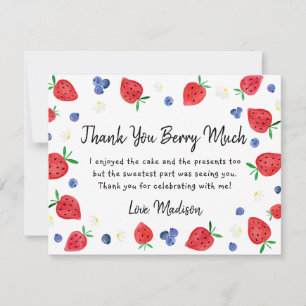 Carte De Remerciements Anniversaire du bleuet fraise