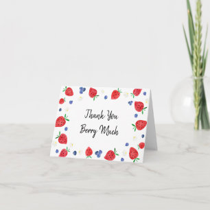 Carte De Remerciements Anniversaire du bleuet fraise