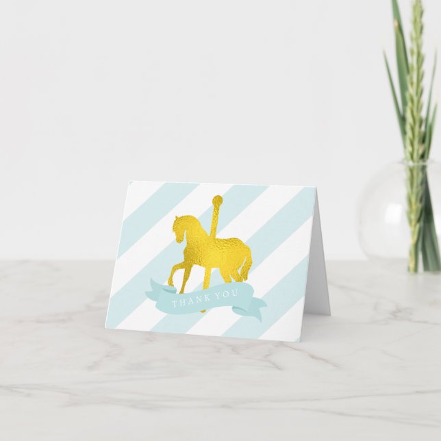 Carte De Remerciements Anniversaire du carrousel à la menthe (Devant)