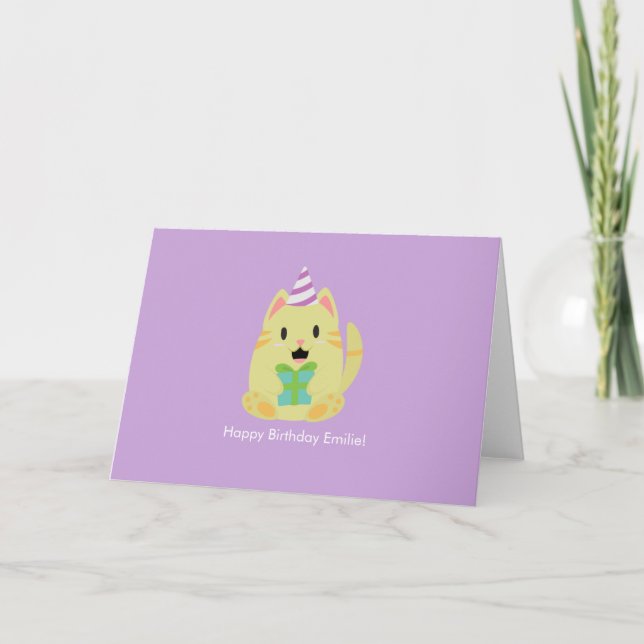 Carte De Remerciements Anniversaire du chat mignon (Devant)