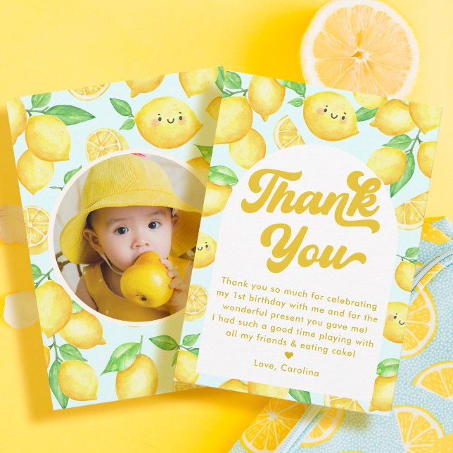 Carte De Remerciements Anniversaire du citron (Créateur téléchargé)