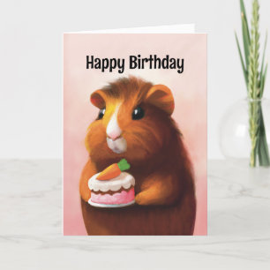 Carte De Remerciements Anniversaire du cochon de Guinée mignonne