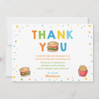 Anniversaire du garçon de la fête du hamburger de 
