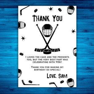 Carte De Remerciements Anniversaire du hockey sur glace, Parti de hockey 