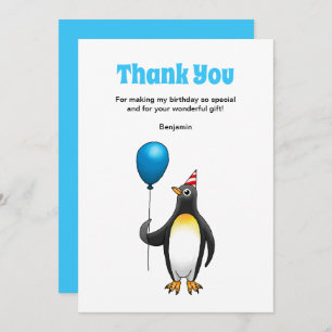 Carte De Remerciements Anniversaire du Penguin