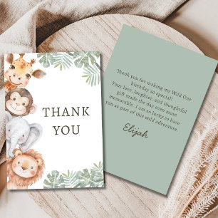 Carte De Remerciements Anniversaire du petit garçon Wild One Safari