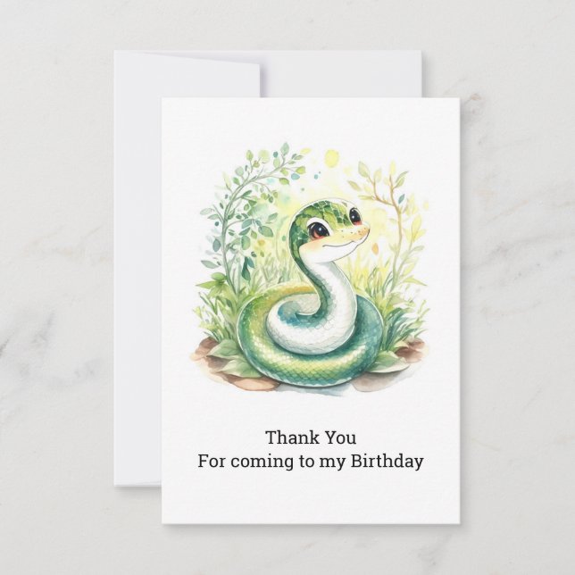 Carte De Remerciements Anniversaire du serpent (Devant)