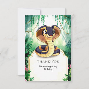 Carte De Remerciements Anniversaire du serpent d'aquarelle enchanté