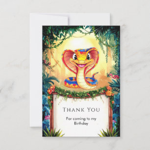 Carte De Remerciements Anniversaire du serpent forestier enchanté