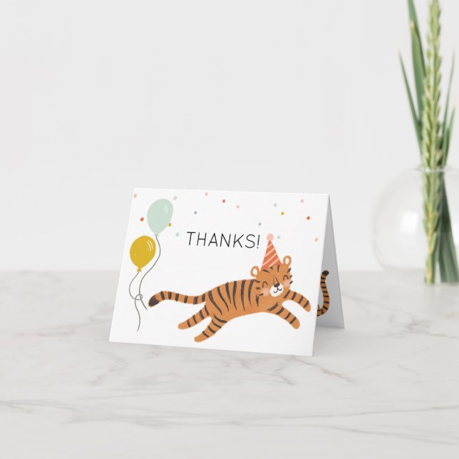 Carte De Remerciements Anniversaire du Tigre (Devant)