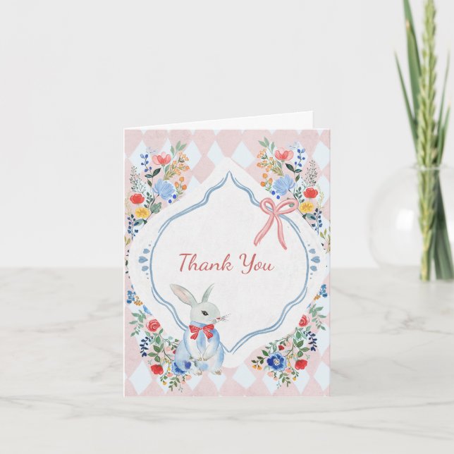 Carte De Remerciements Anniversaire Enchanté Coloré d'Alice au Pays des M (Devant)