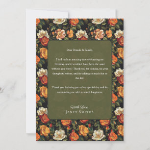 Carte De Remerciements Anniversaire Enfant Fleur de Rose Classique