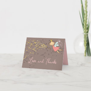 Carte De Remerciements Anniversaire Fille Princesse Féerique Rose Caprici