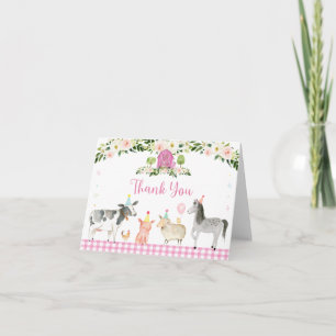Carte De Remerciements Anniversaire Floral De Ferme Rose Rustique
