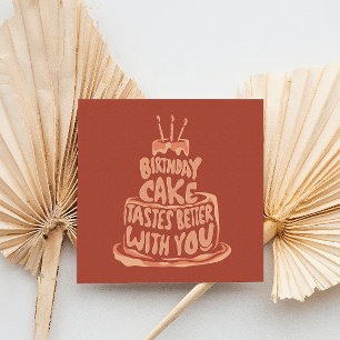 Carte De Remerciements Anniversaire Gâteau Meilleur Goût Avec Vous - Roug
