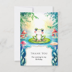 Carte De Remerciements Anniversaire Magique de la Grenouille à l'Aquarell