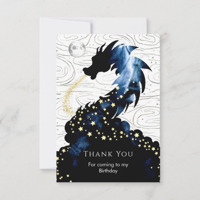 Carte De Remerciements Anniversaire majestueux du dragon mythique (Devant)