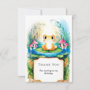 Carte De Remerciements Anniversaire Petite Grenouille Aquarelle