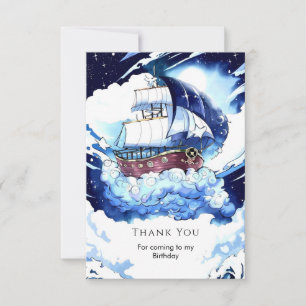 Carte De Remerciements Anniversaire Pirate de la Mer Magique pour Enfants
