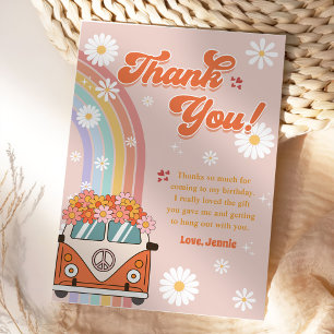 Carte De Remerciements Anniversaire super Retro Rainbow
