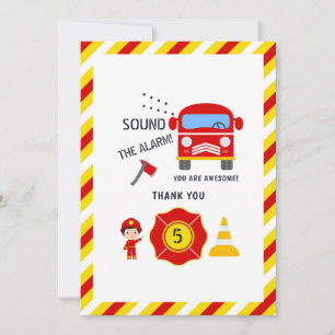 Carte De Remerciements Anniversaire sur le thème des pompiers