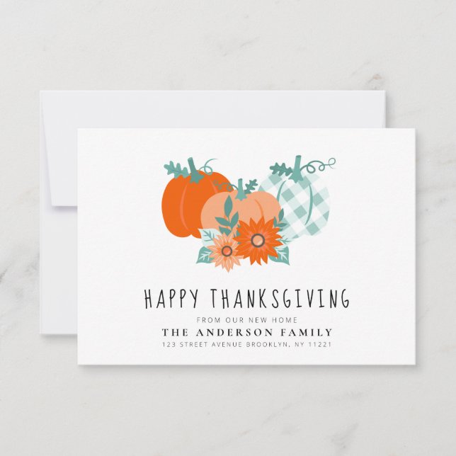 Carte De Remerciements Annonce de déménagement pour les fêtes de Thanksgi (Devant)